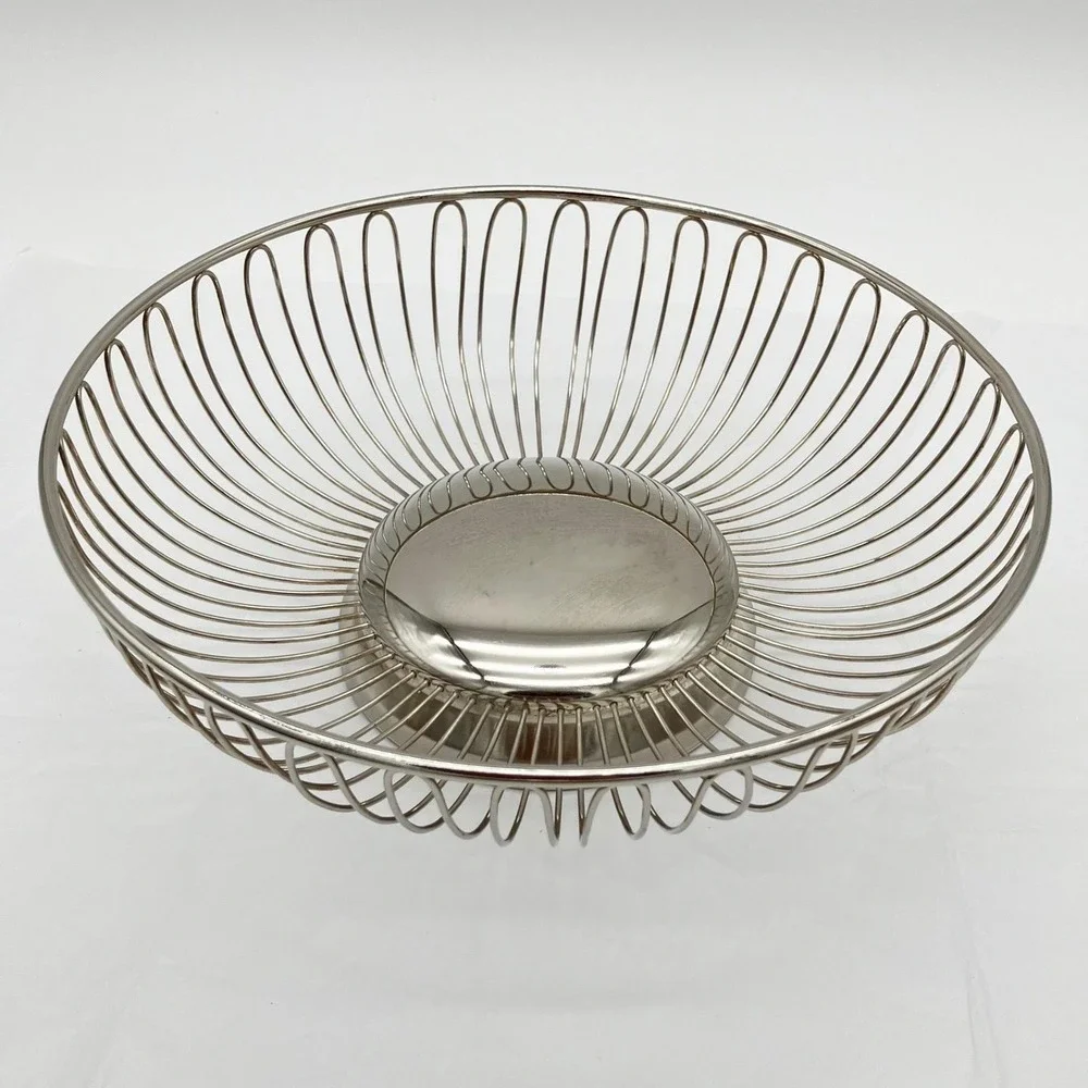Alessi Wire Centerpiece Fruit Basket 826/24 9.5in Silver Stainless Steel